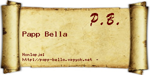 Papp Bella névjegykártya