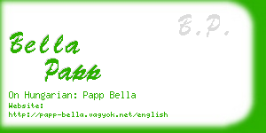 bella papp business card